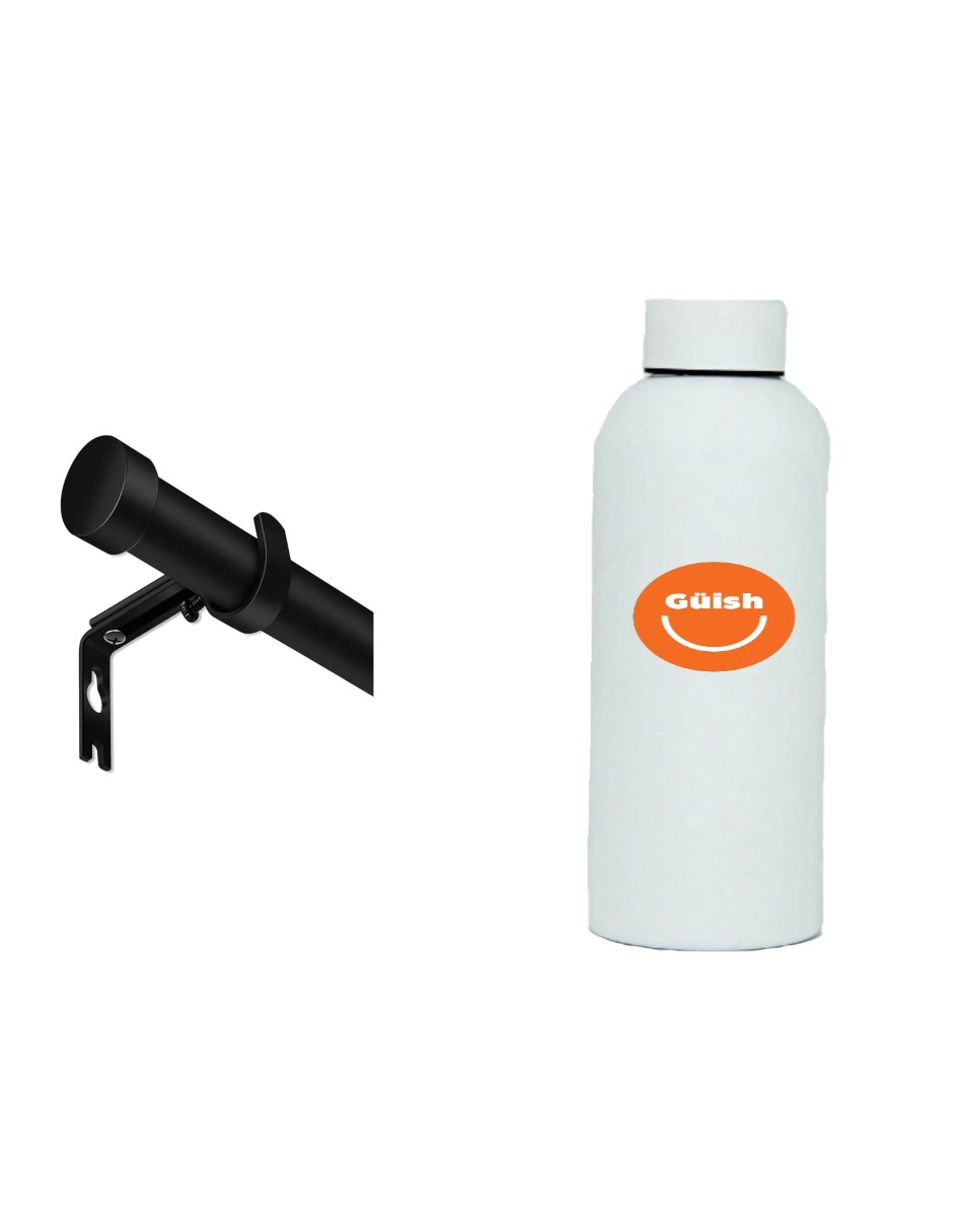 Cortineros De Metal Ajustable + Termo De Agua Güish