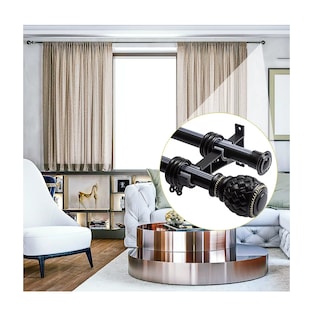Foto 3 | Soporte Set De 6 Cortineros Para Pared Ajustable Gancho Negro/blanco