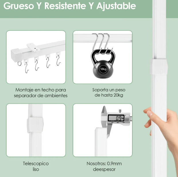 Foto 3 pulgar | Xtellar Cortinero Ajustable De Lujo Para Techo De 0.8-2.1m - Elegancia Y Funcionalidad Premium Creada Para Exigentes