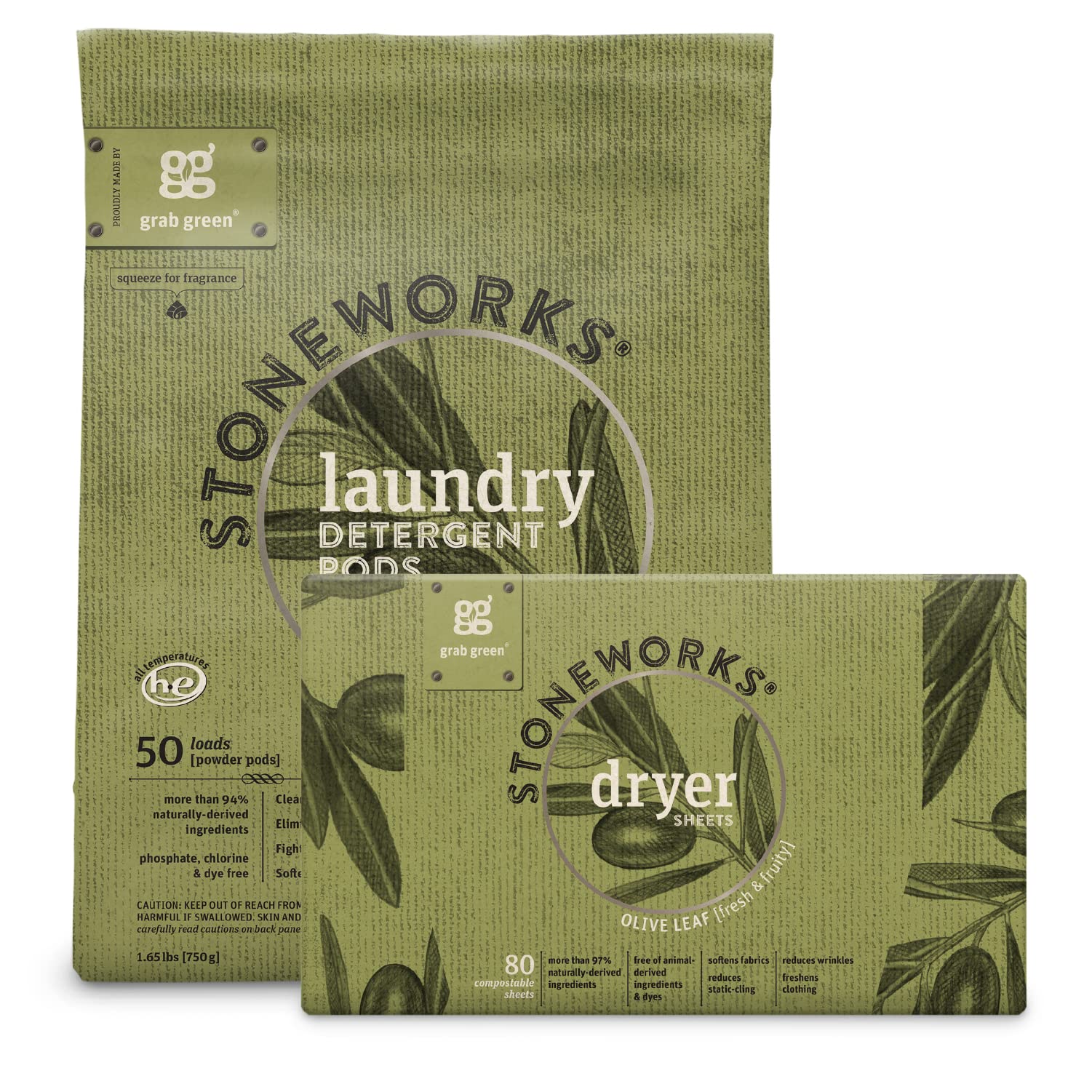 Paquete De Cápsulas De Detergente Para Ropa Y Toallitas Para Secadora Grab Green - Venta Internacional.