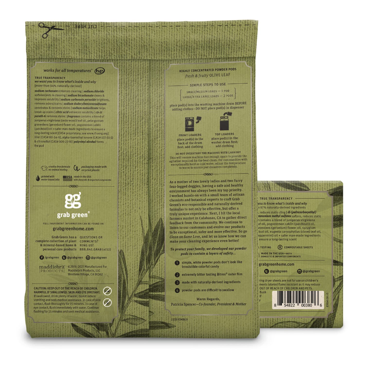 Foto 5 pulgar | Paquete De Cápsulas De Detergente Para Ropa Y Toallitas Para Secadora Grab Green - Venta Internacional.