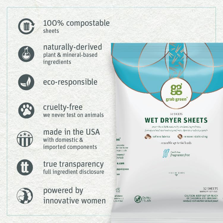 Foto 3 pulgar | Sábanas Para Secadora Grab Green Wet, 96 Unidades, Sin Fragancia - Venta Internacional.