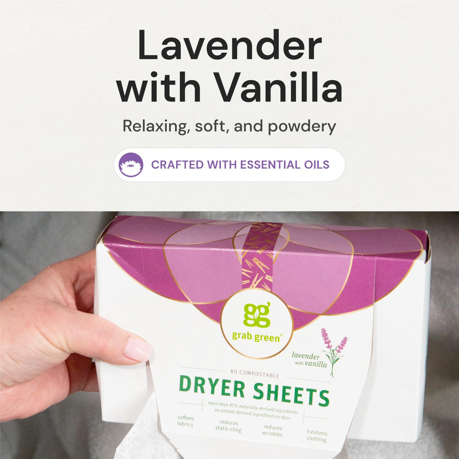 Foto 3 | Sábanas Para Secadora Grab Green, Aroma A Lavanda Y Vainilla, 160 Hojas - Venta Internacional.