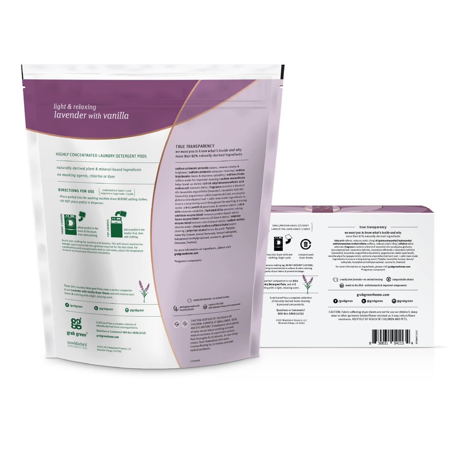 Foto 3 pulgar | Paquete De Cápsulas De Detergente Para Ropa Y Toallitas Para Secadora Grab Green - Venta Internacional.