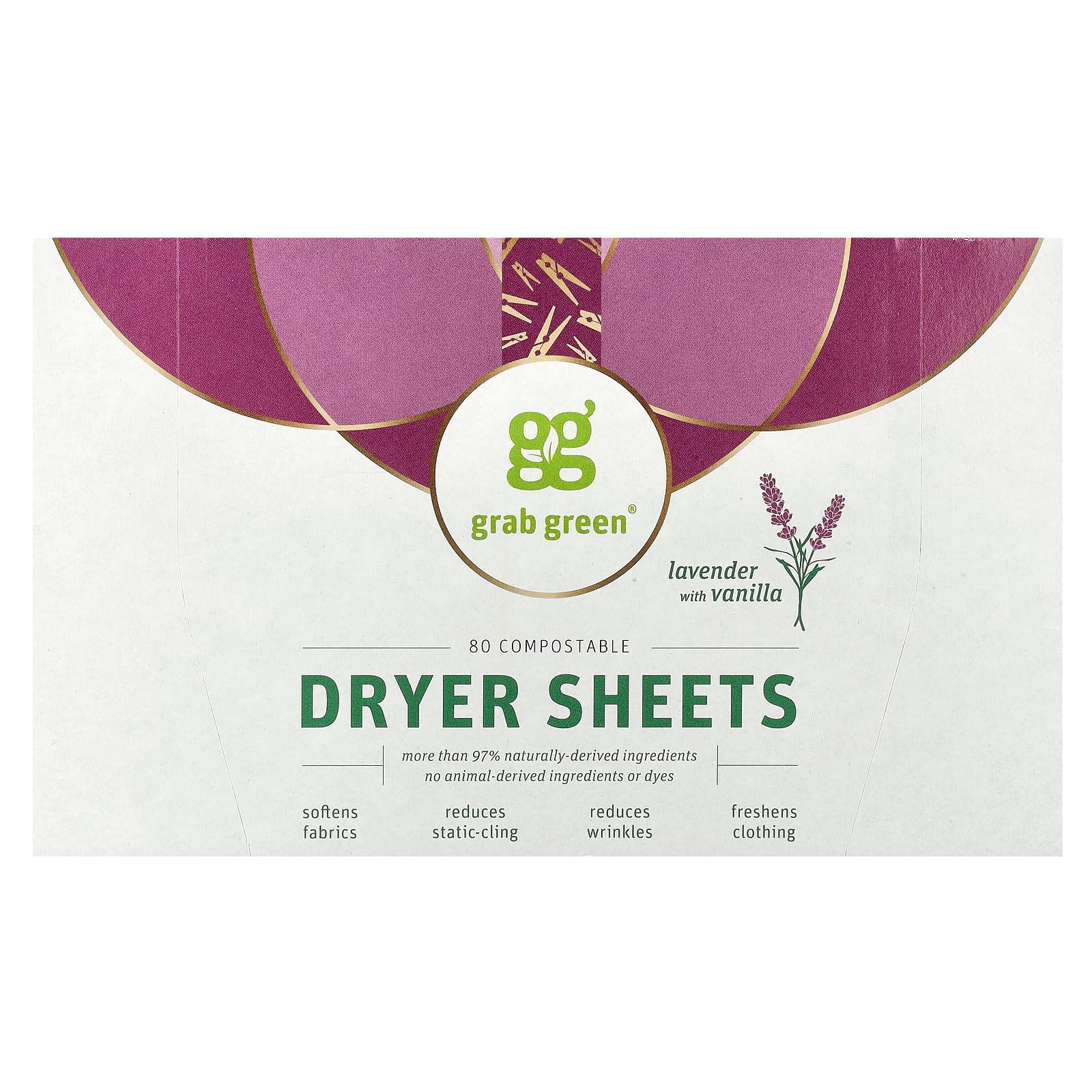 Foto 1 | Sábanas Para Secadora Grab Green 80 Con Aroma A Lavanda Y Vainilla - Venta Internacional.