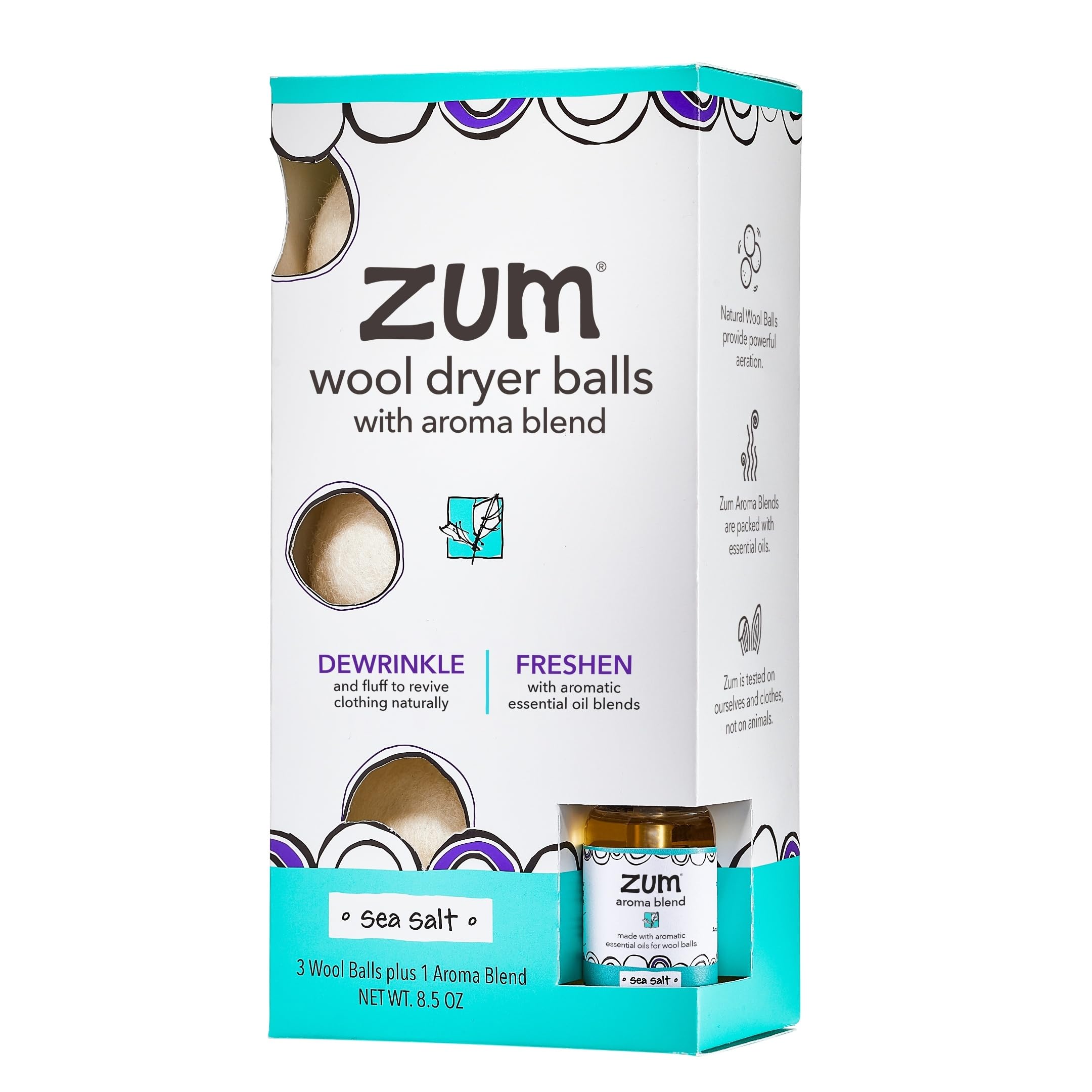 Foto 1 | Kit De Bolas Para Secar Ropa Zum Indigo Wild Con Aceite Esencial - Venta Internacional.