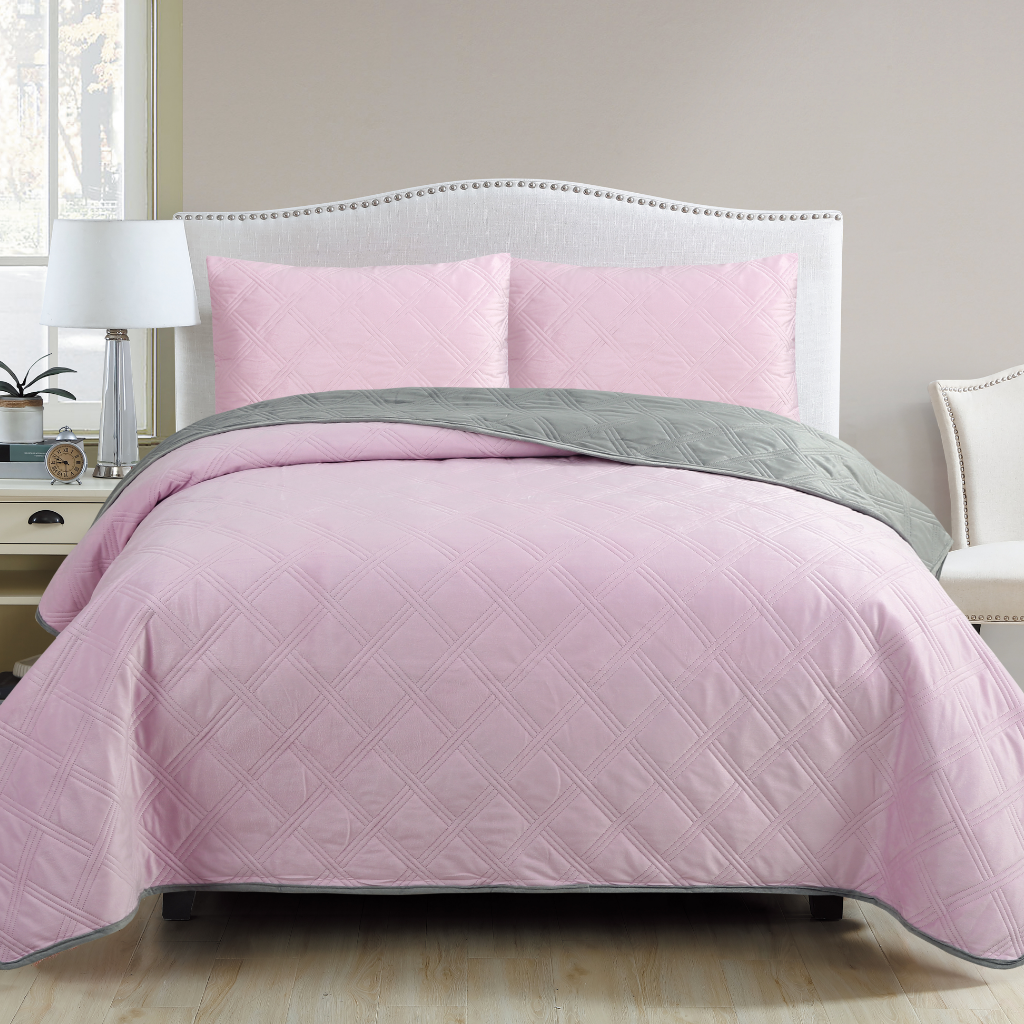 Colcha Velvet Rosa Mat