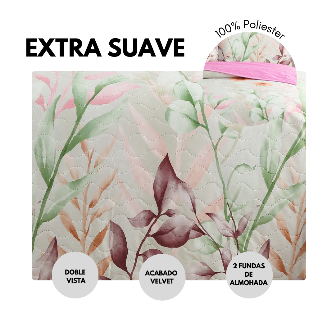 Foto 3 pulgar | Colcha Velvet Floral Ks