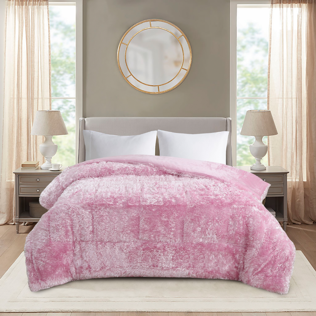 Foto 1 | Edredon Largo Doble Vista King Size Rosa