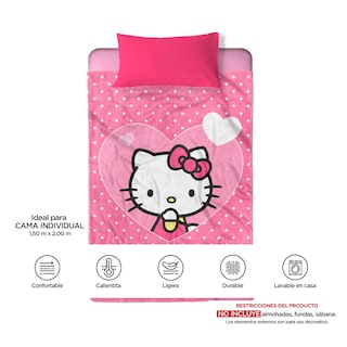 Foto 3 | Cobertor Providencia Individual Hello Kitty color Rosa