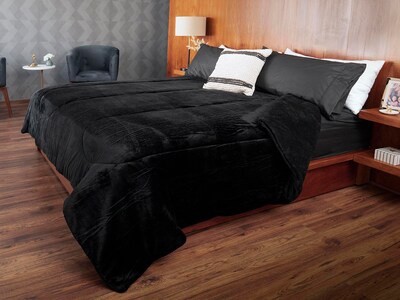 Foto 6 | Cobertor Dormireal Liso Negro King Size