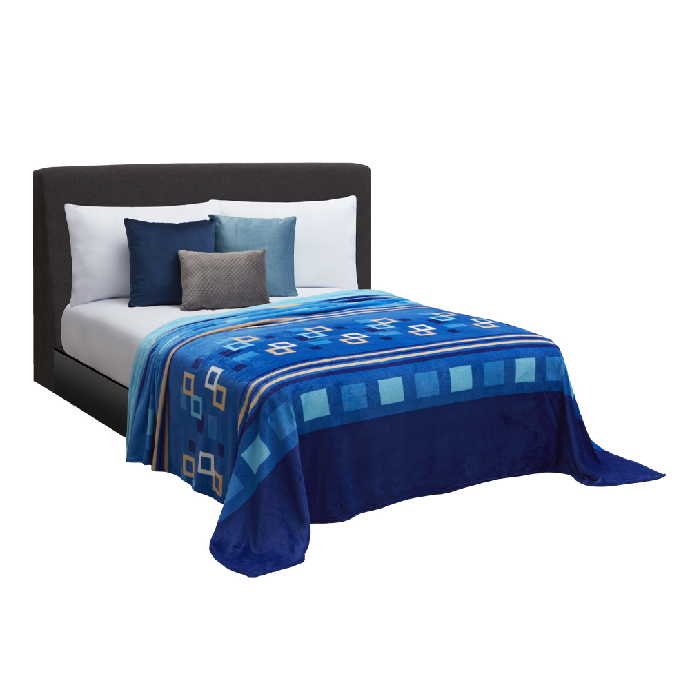 Foto 1 | Frazada King Size Geometric Térmico color Azul