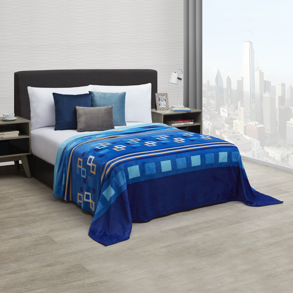 Foto 2 | Frazada King Size Geometric Térmico color Azul