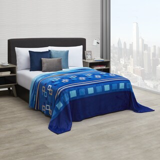 Foto 2 | Frazada King Size Geometric Térmico color Azul