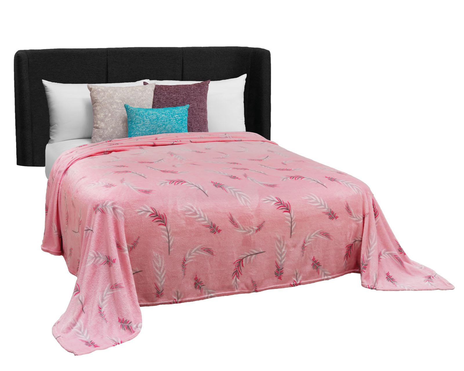 Foto 1 | Frazada Coral Fleece Elefantito Hogar Plumas color Rosa Matrimonial