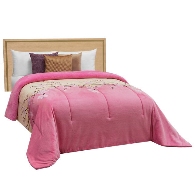 Foto 1 | Cobertor de Borrega King Size Cerezo Térmico color Rosa