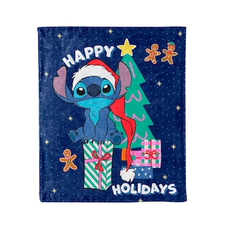 Foto 1 | Cobertor Frazada Providencia Stitch Navideño Happy Holidays Azul