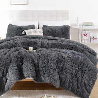 Foto 4 | Cobertor Matrimonial B. Kind & Beyond Fluffy con Borrega color Gris