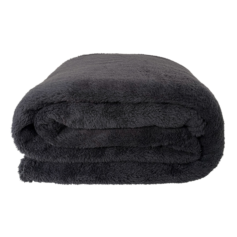 Frazada Sherpa  King Size Negro Alicante