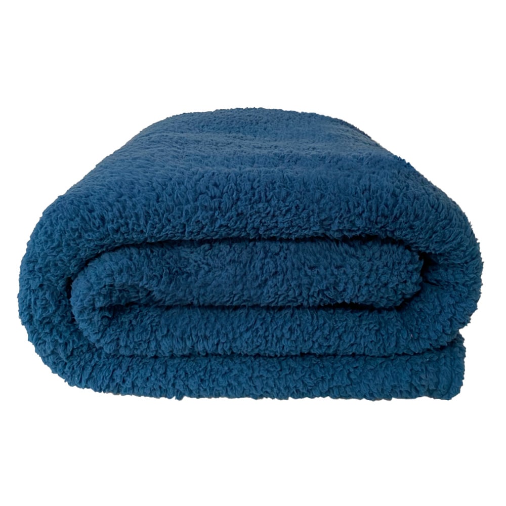 Frazada Sherpa  King Size Azul Colonia $515