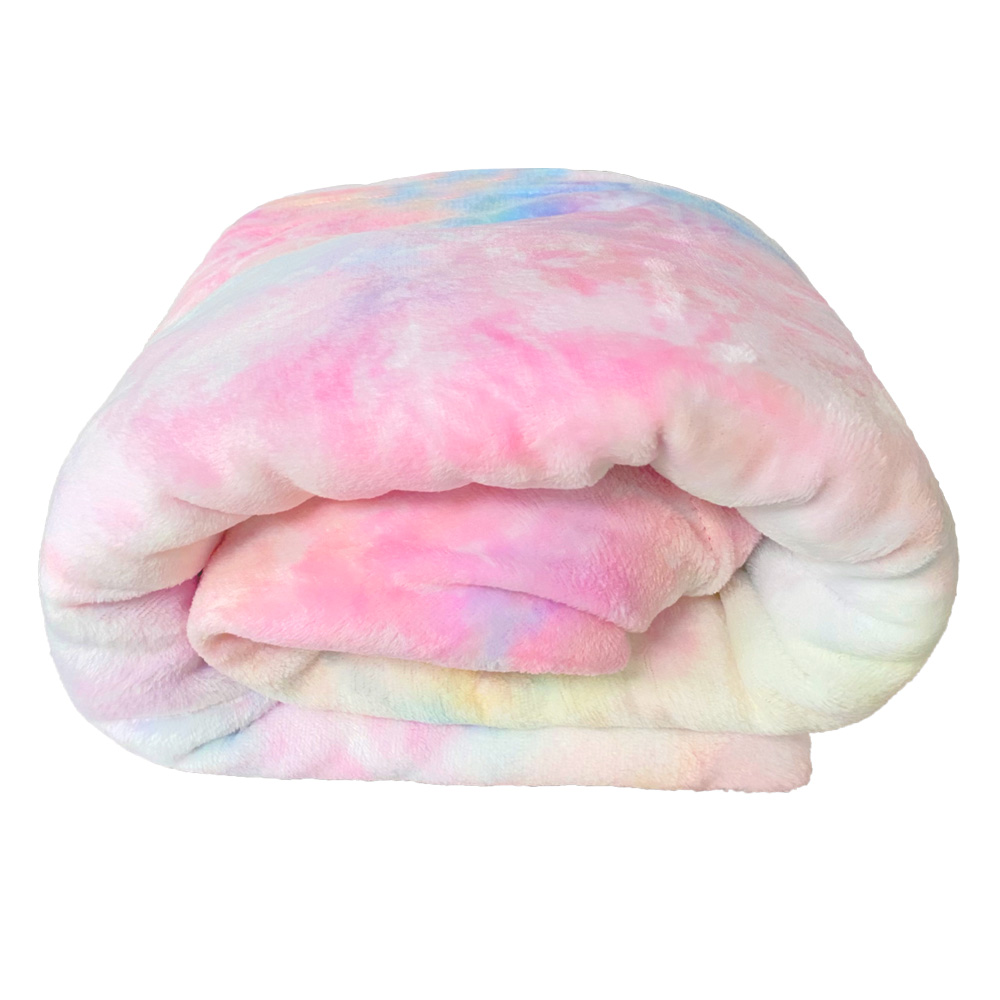 Frazada Sherpa  Individual Rosa Tie Dye