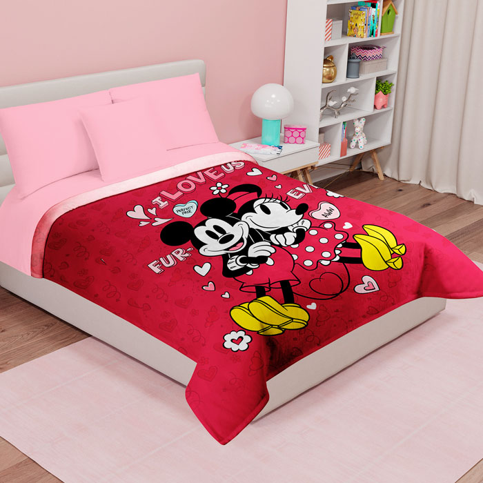 Foto 2 | Cobertor PROVIDENCIA Love You Forever Mickey color Rojo Serenity Matrimonial