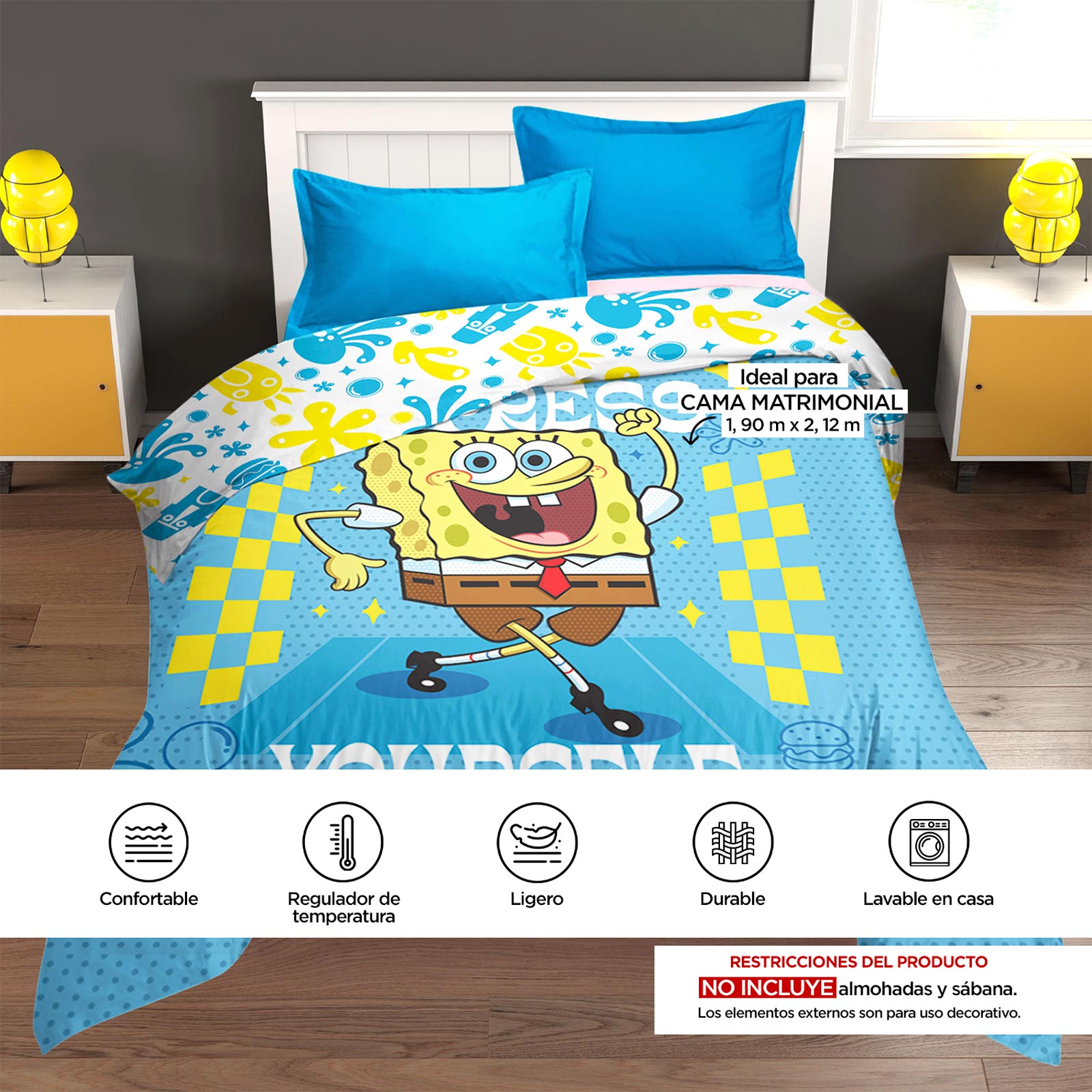 Foto 5 | Edredón Matrimonial Providencia Bob Sponja Yourself