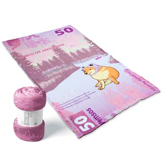 Foto 3 | Frazada Mi Mantita Mx Cheems Ajolote Billete 50 color Rosa