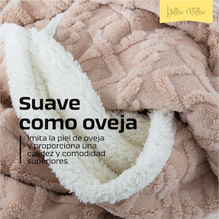 Foto 2 | Cobija Aborregada con Relieve Yellow Mellow Beige 150 x 100 cm