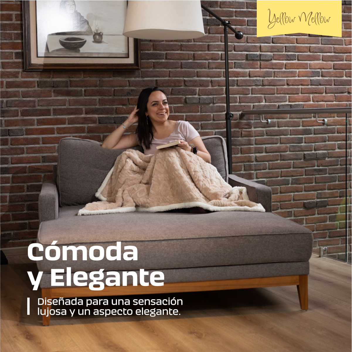 Foto 6 pulgar | Cobija Aborregada con Relieve Yellow Mellow Beige 150 x 100 cm