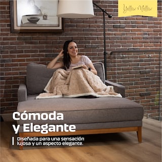 Foto 5 | Cobija Aborregada con Relieve Yellow Mellow Beige 150 x 100 cm