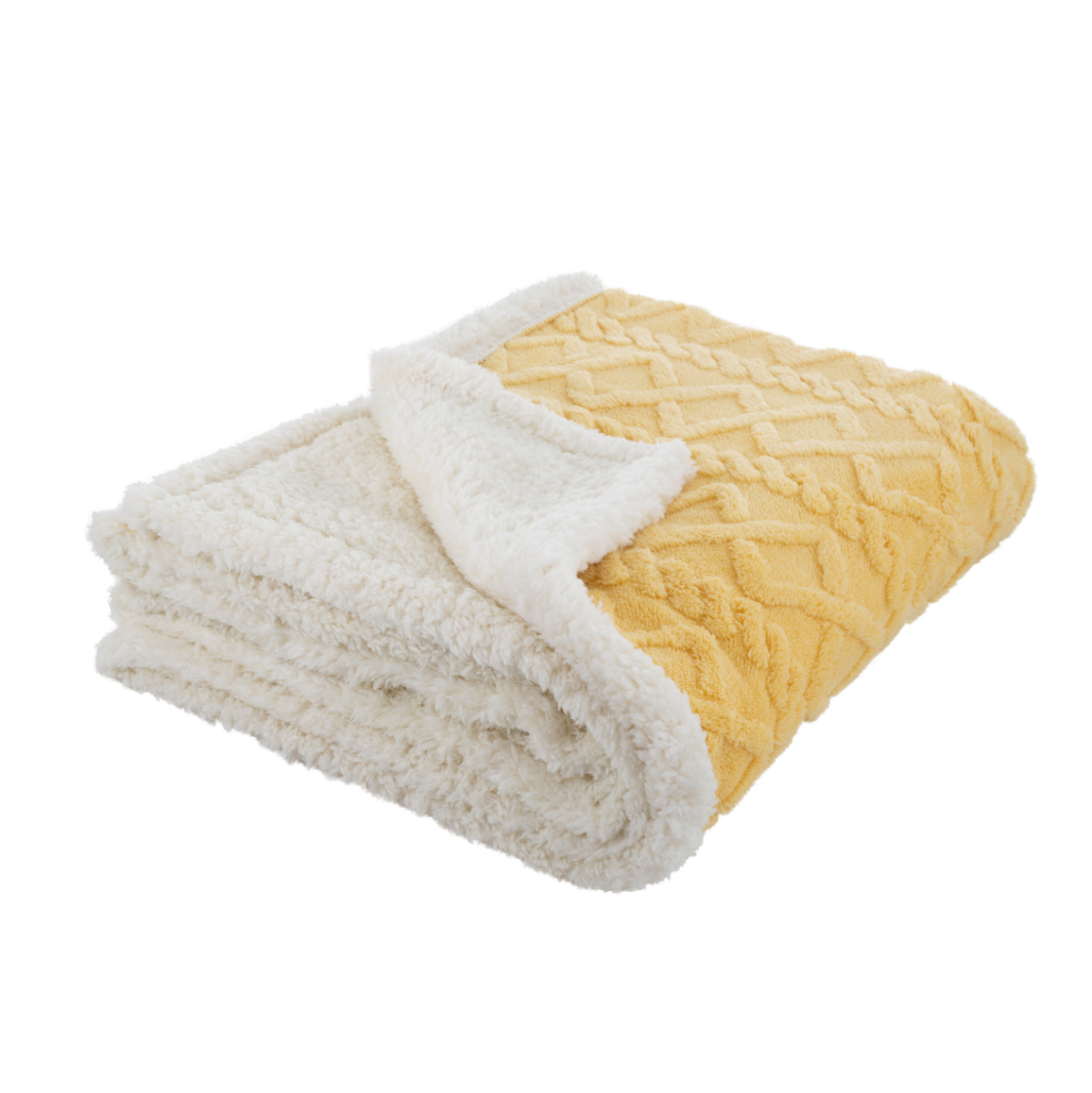 Cobija Aborregada con Relieve Yellow Mellow Amarillo 150 x 100 cm