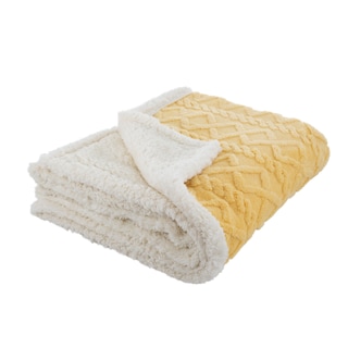 Foto 1 | Cobija Aborregada con Relieve Yellow Mellow Amarillo 150 x 100 cm