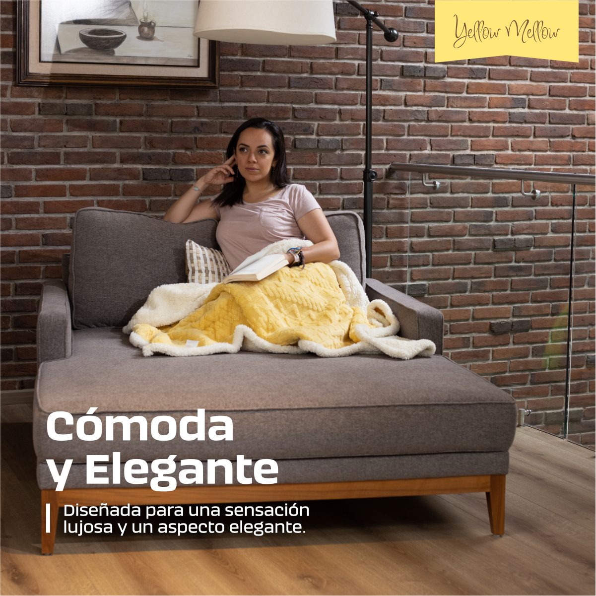 Foto 5 | Cobija Aborregada con Relieve Yellow Mellow Amarillo 150 x 100 cm