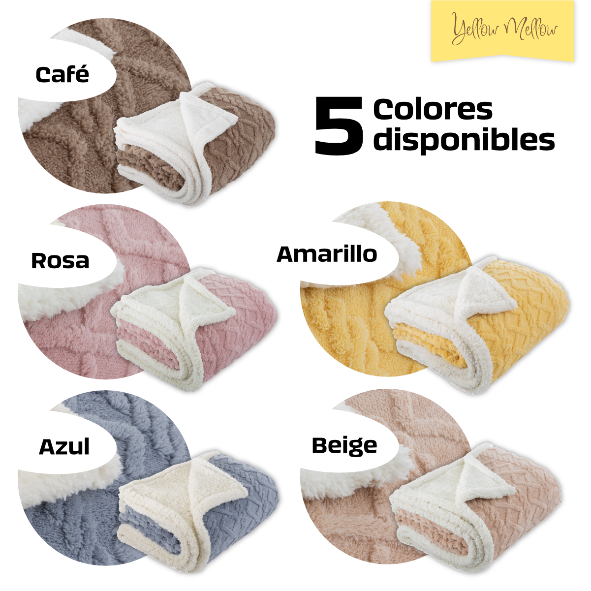 Foto 7 pulgar | Cobija Aborregada con Relieve Yellow Mellow Amarillo 150 x 100 cm