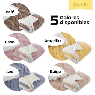 Foto 6 | Cobija Aborregada con Relieve Yellow Mellow Amarillo 150 x 100 cm