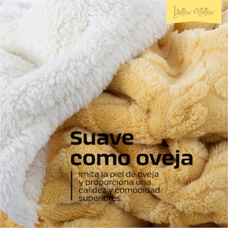 Foto 2 | Cobija Aborregada Canvas Revolution con Relieve Yellow Mellow Amarillo 200 x 150 cm
