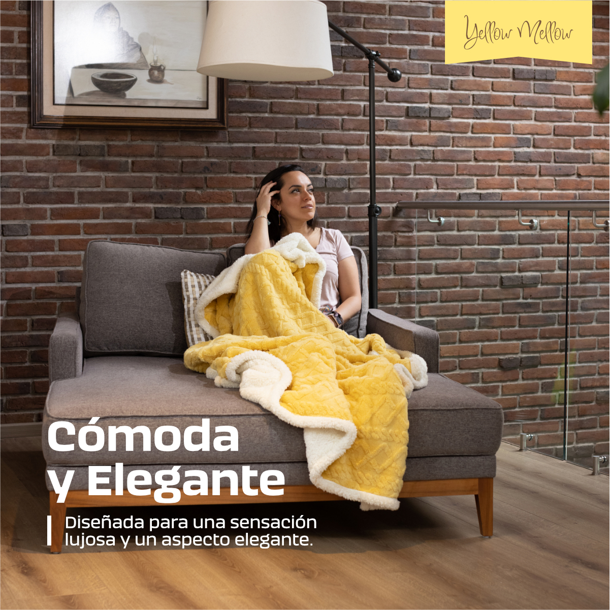 Foto 8 pulgar | Cobija Aborregada Canvas Revolution con Relieve Yellow Mellow Amarillo 200 x 150 cm