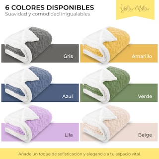Foto 8 | Cobija Aborregada Canvas Revolution con Relieve Yellow Mellow Amarillo 200 x 150 cm