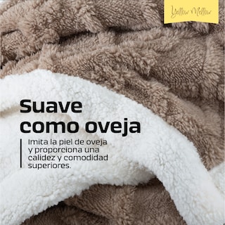 Foto 2 | Cobija Aborregada con Relieve Yellow Mellow Café 150 x 100 cm