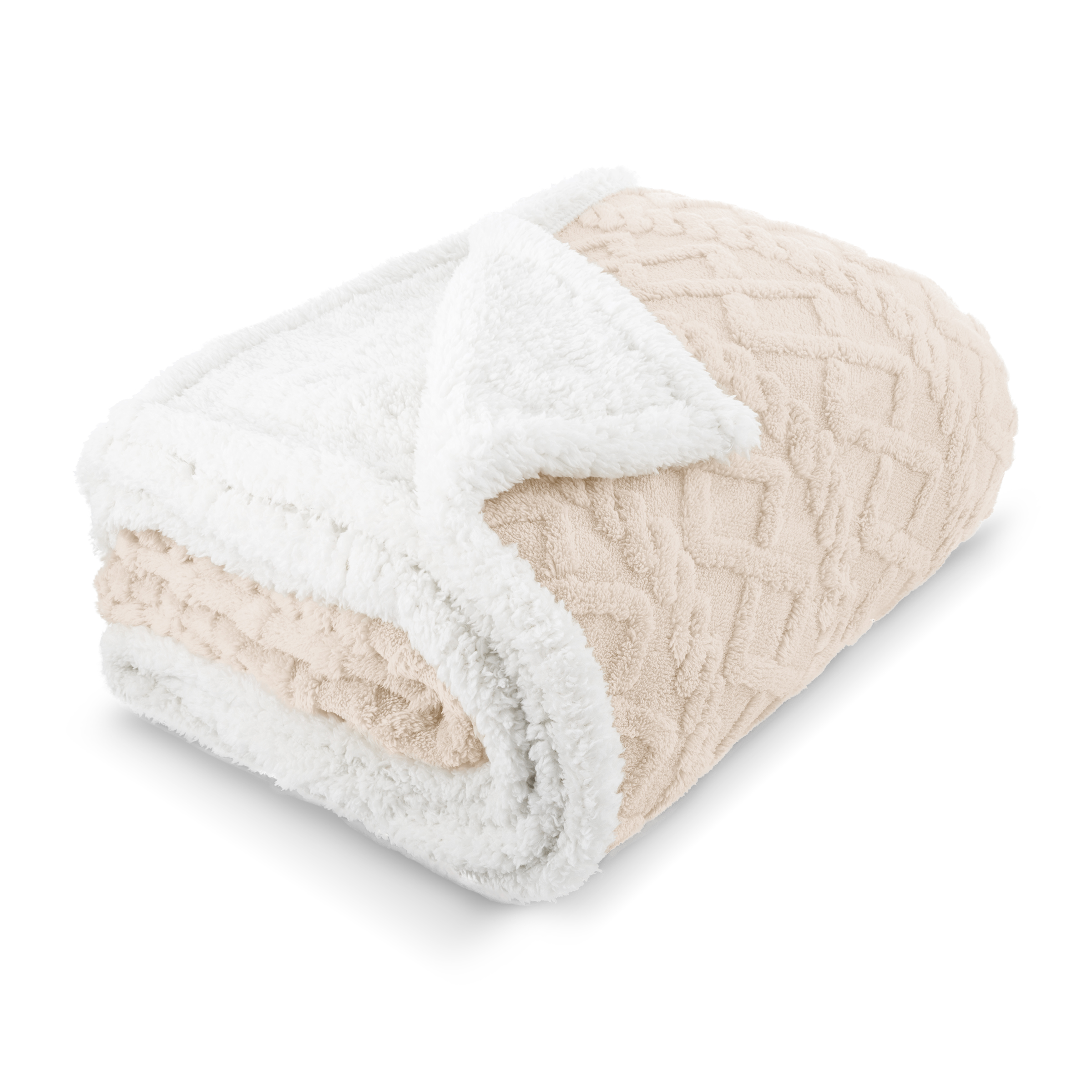 Cobija Aborregada con Relieve Yellow Mellow Beige 200 x 150 cm