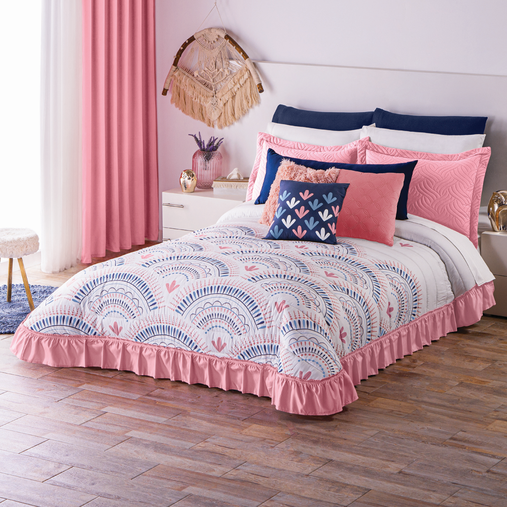 Foto 2 | Colcha King Size con Cojín Concord Deco color Rosa