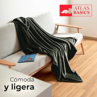 Foto 2 | Cobija Atlas Basics Frazada color Verde Individual