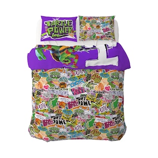 Foto 2 | Edredón Reversible Matrimonial Providencia Tortugas Ninja Multicolor + 2 Fundas