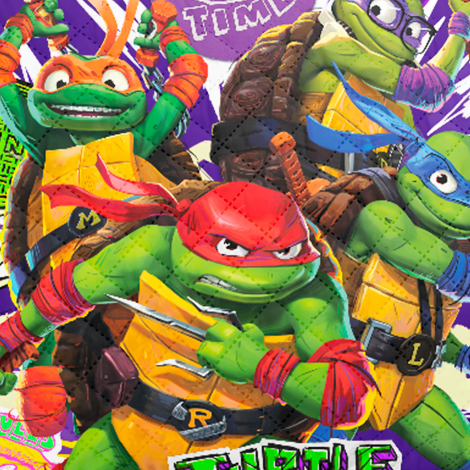 Foto 4 | Edrecolcha Reversible Matrimonial Providencia Tortugas Ninja color Púrpura + 2 Fundas