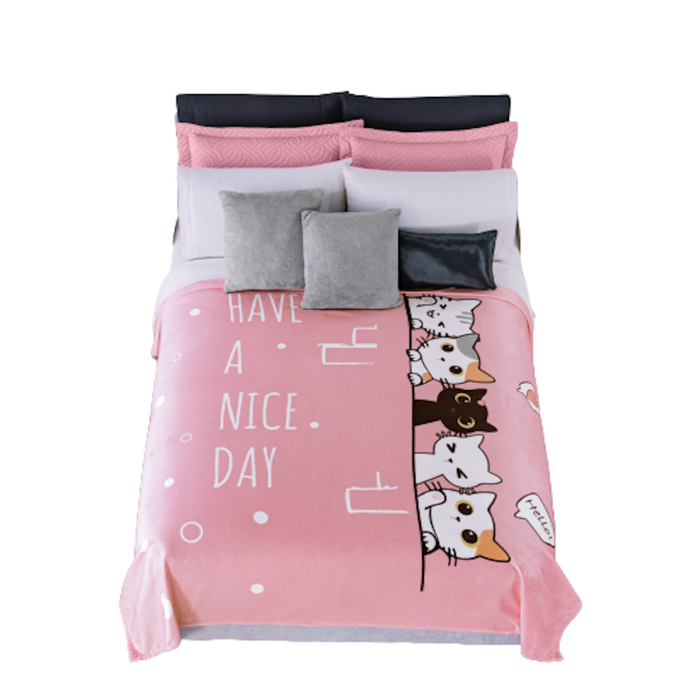 Cobertor Ligero Concord Ultrasuave Cat Rosa Matrimonial