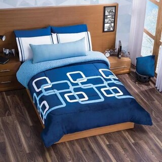 Foto 2 | Cobertor Borrega Edimburgo Cama Matrimonial Azul Concord