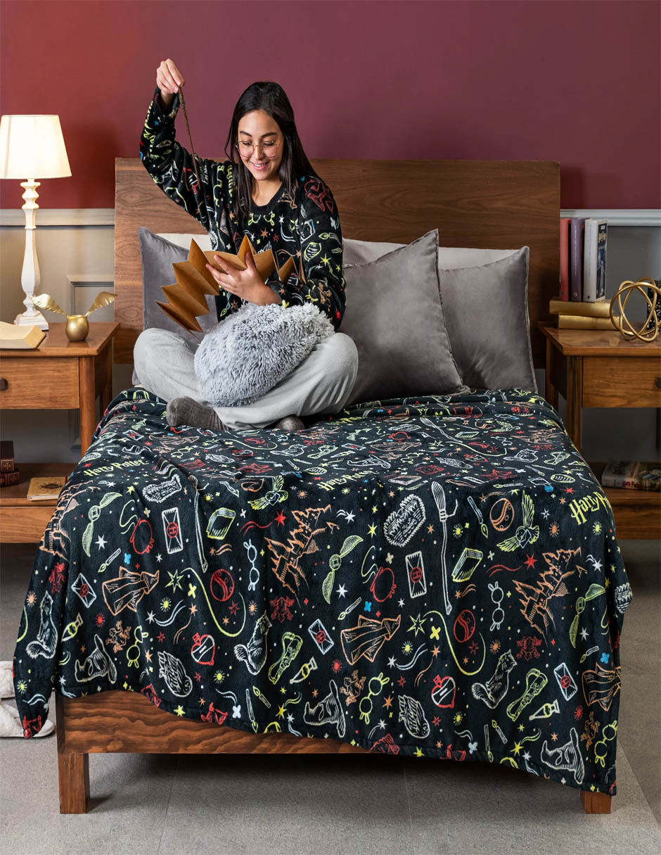 Foto 3 | Cobertor Vianney Harry Potter color Tinto Queen Size