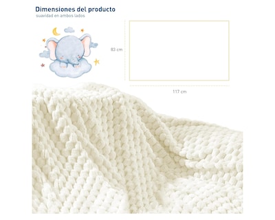 Foto 5 | Cobija de Franela Bluelander CBHH-0010 Beige Poliéster 117 X 83 cm