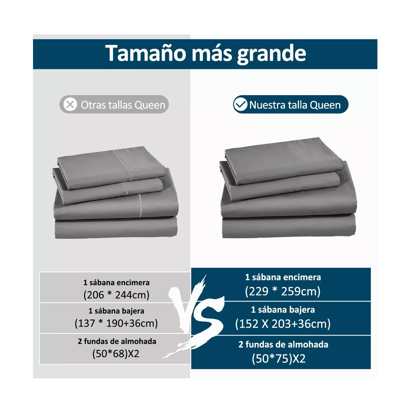 Foto 5 | Juego de Sábanas Queen Size Belug 4 Piezas Gris Oscuro